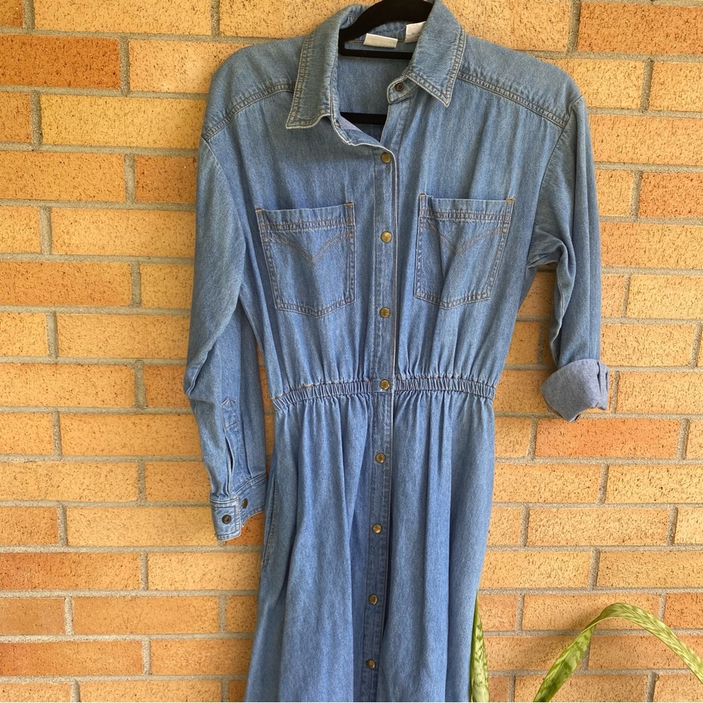 Ready To Wind Down Western Chambray Denim Maxi Dress